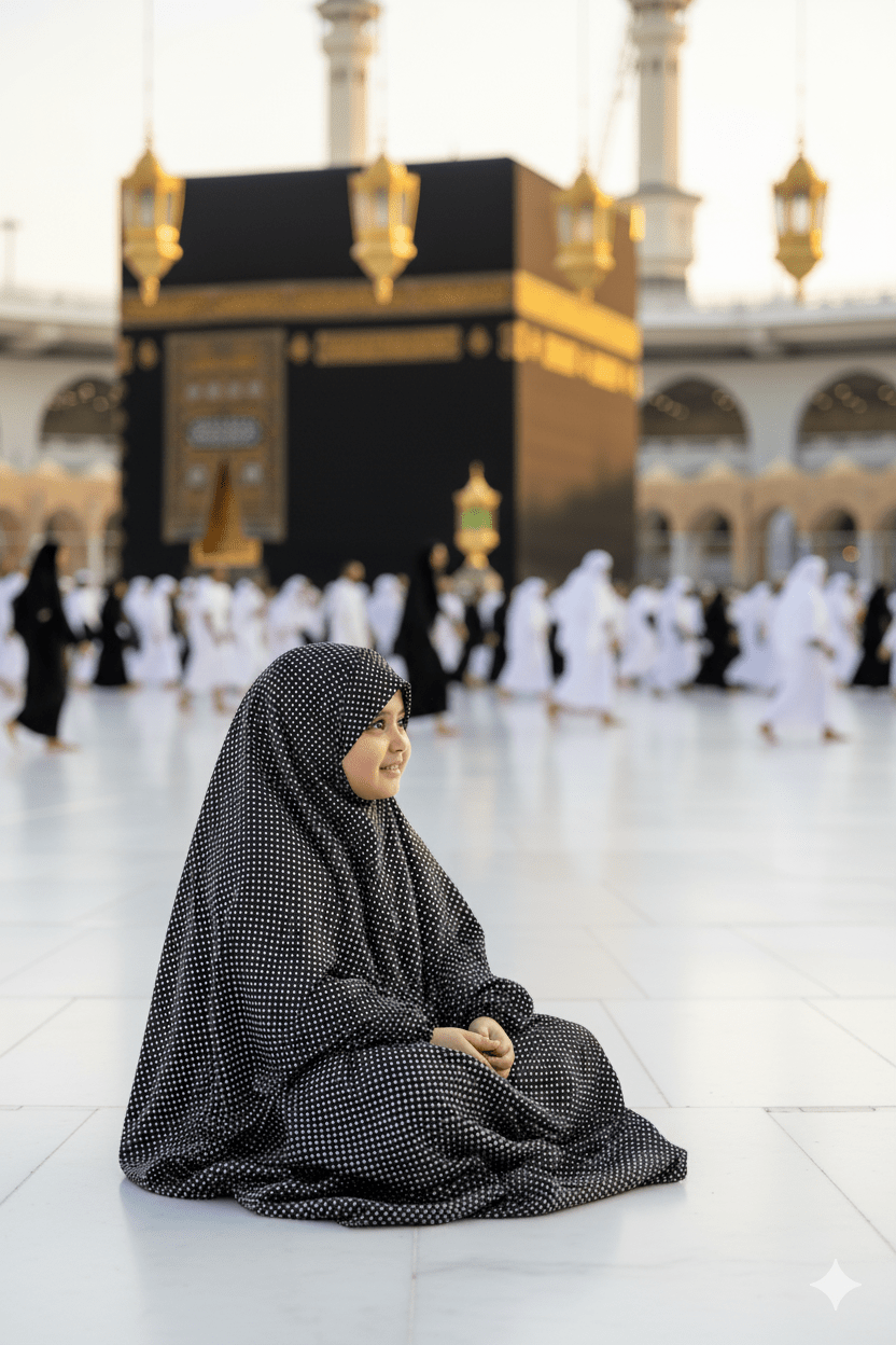 Kids Printed Namaz Chadar With Sleeves (Random Print) - Amirah.pk