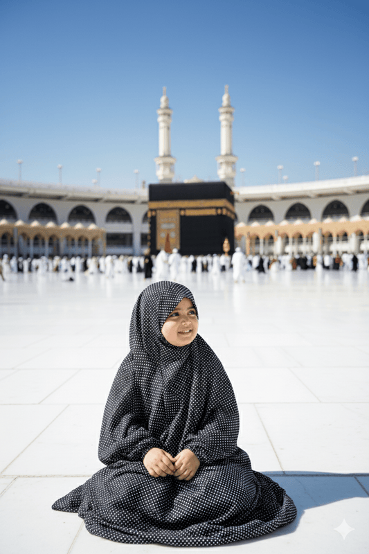 Kids Printed Namaz Chadar With Sleeves (Random Print) - Amirah.pk