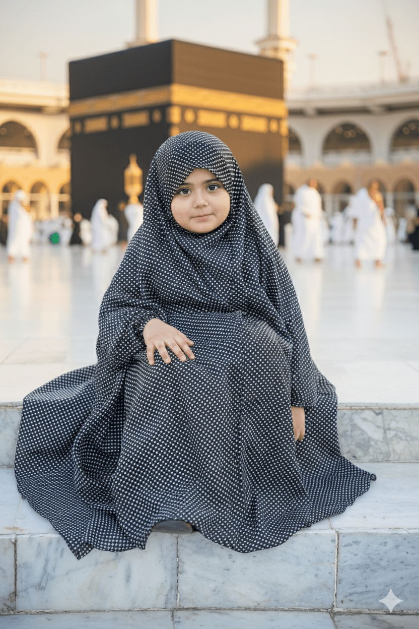 Kids Printed Namaz Chadar With Sleeves (Random Print) - Amirah.pk