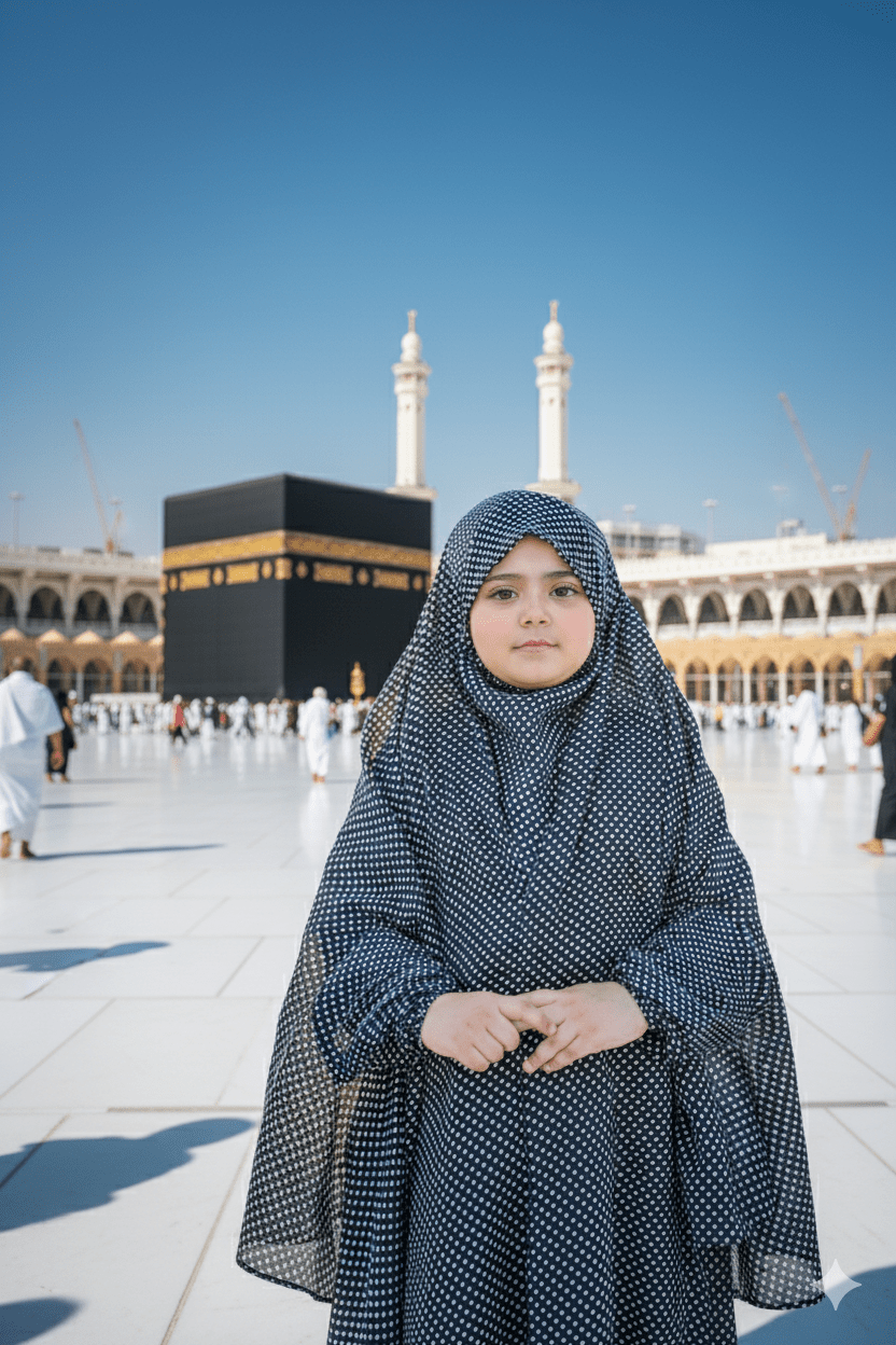 Kids Printed Namaz Chadar With Sleeves (Random Print) - Amirah.pk