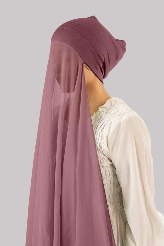 INSTANT HIJAB WITH CAP - T PINK