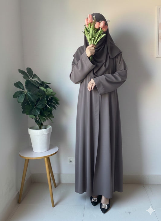 Plain Abaya - Grey