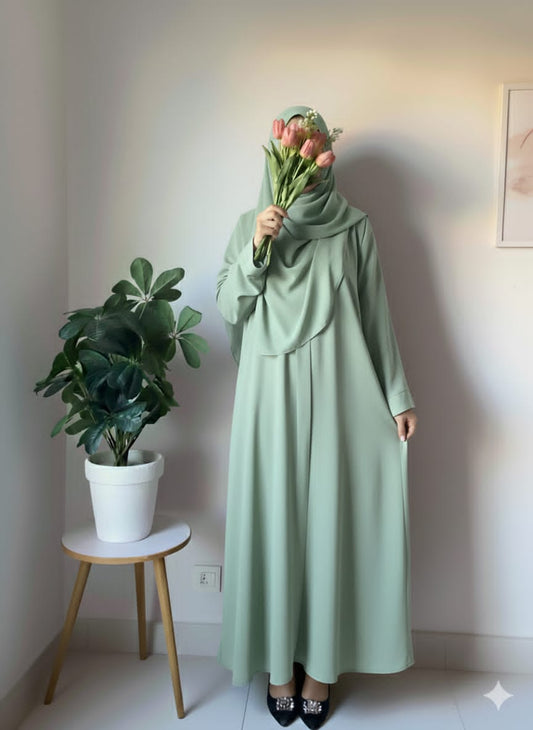 Plain Abaya - Pistachio