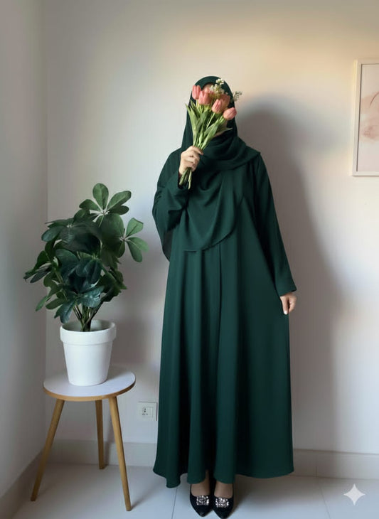 Plain Abaya - Emerald Green