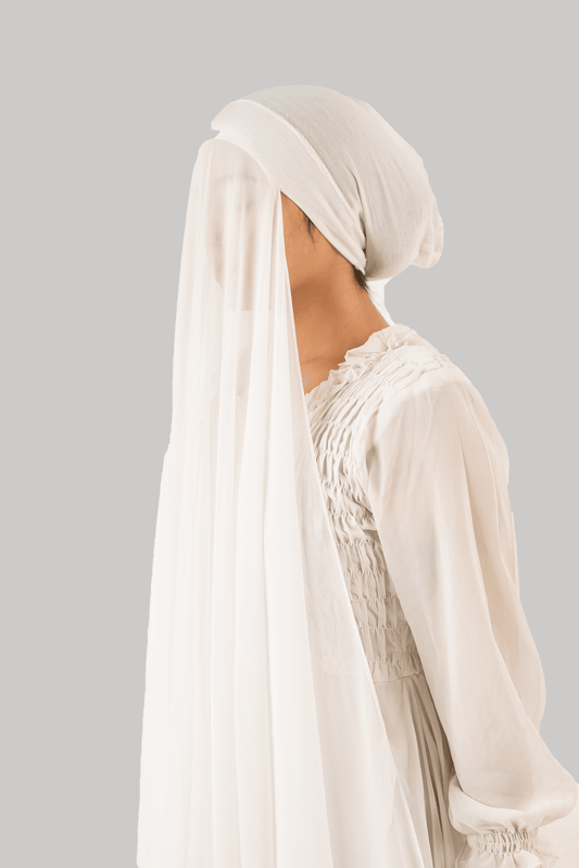 INSTANT HIJAB WITH CAP - WHITE