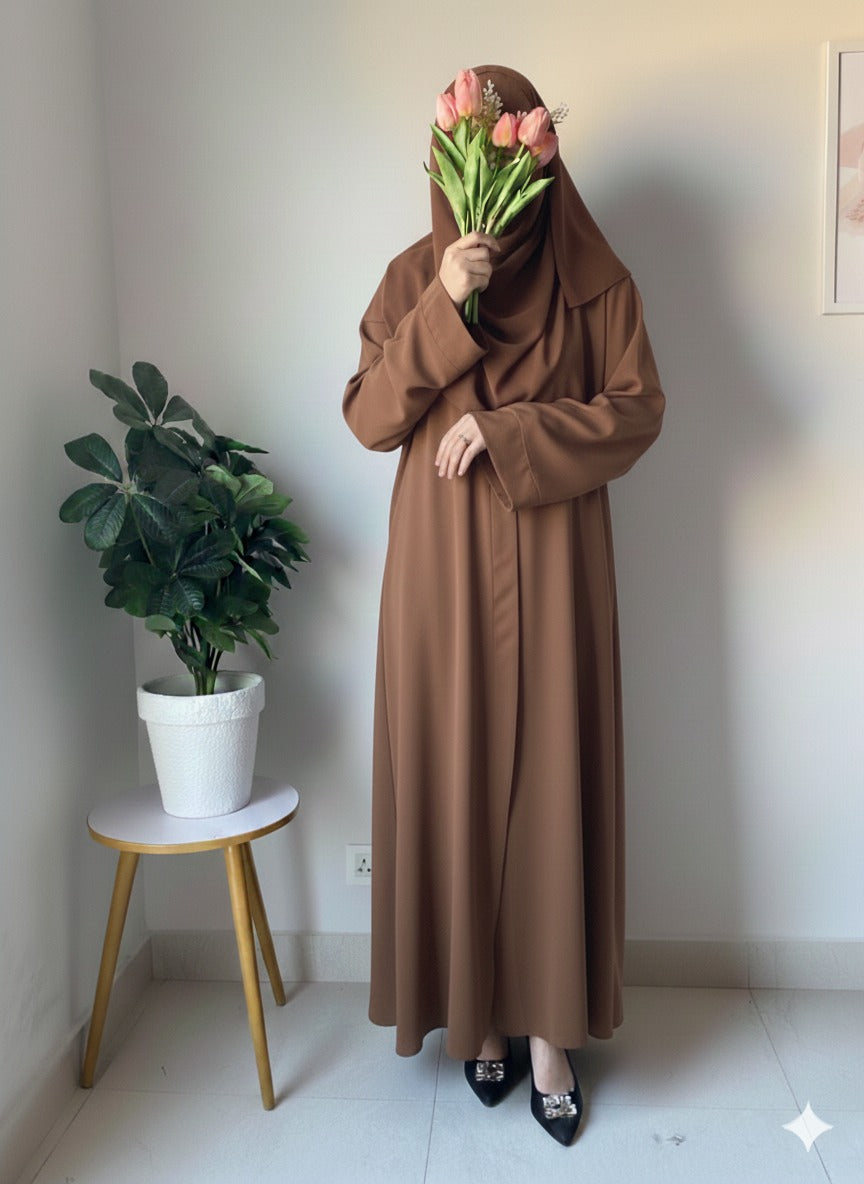 Plain Abaya - Cocoa Brown