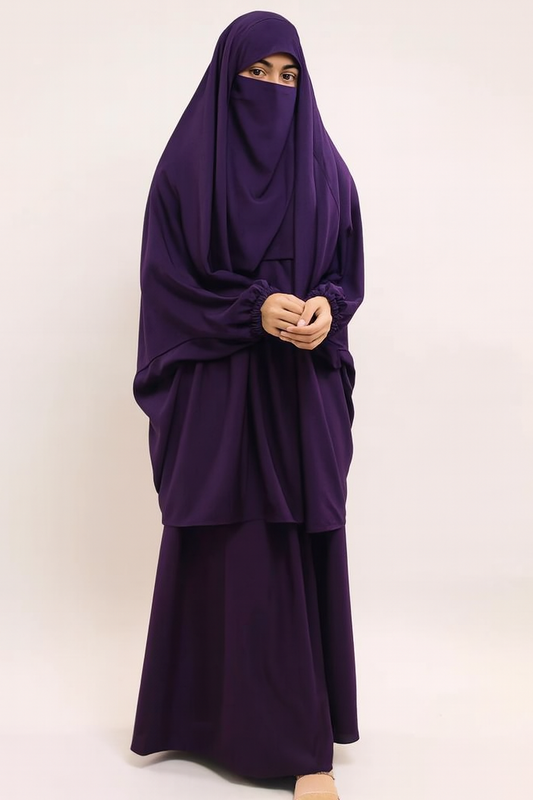 3 Piece Jilbab - Purple