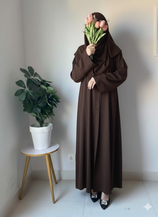 Plain Abaya - Dark Brown