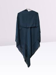 Single Layer Khimar - Navy Blue - Amirah.pk