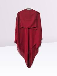 Single Layer Khimar - Red - Amirah.pk